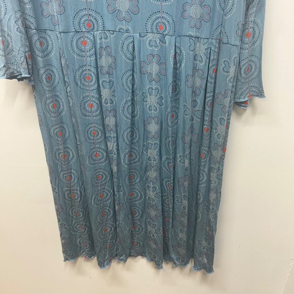 Gudrun Sjoden Blue red Floral Patterned Long Dress XL - Picture 2 of 9